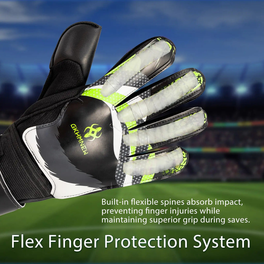 Youth Soccer Goalkeeper Gloves – Premium Latex Grip, Enhanced Double Wrist Support, and Breathable Mesh Design for Boys