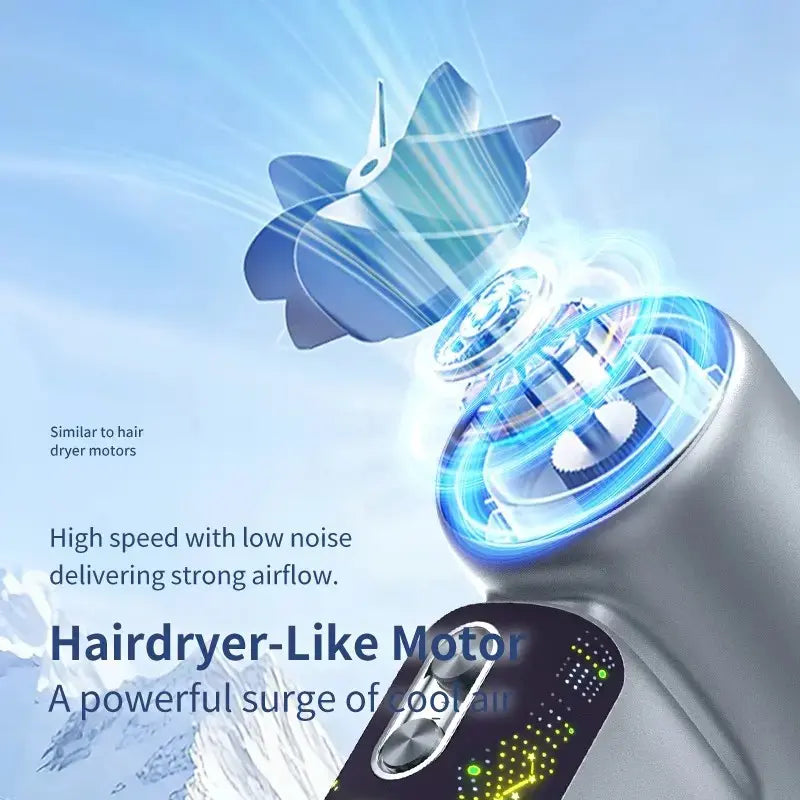 Portable Handheld Cooling Fan - 2026 Starry Sky Soccer Design, 100-Speed Turbo Mode, USB Rechargeable, Compact Cordless with Built-In Battery, Ideal for Outdoor and Office Use
