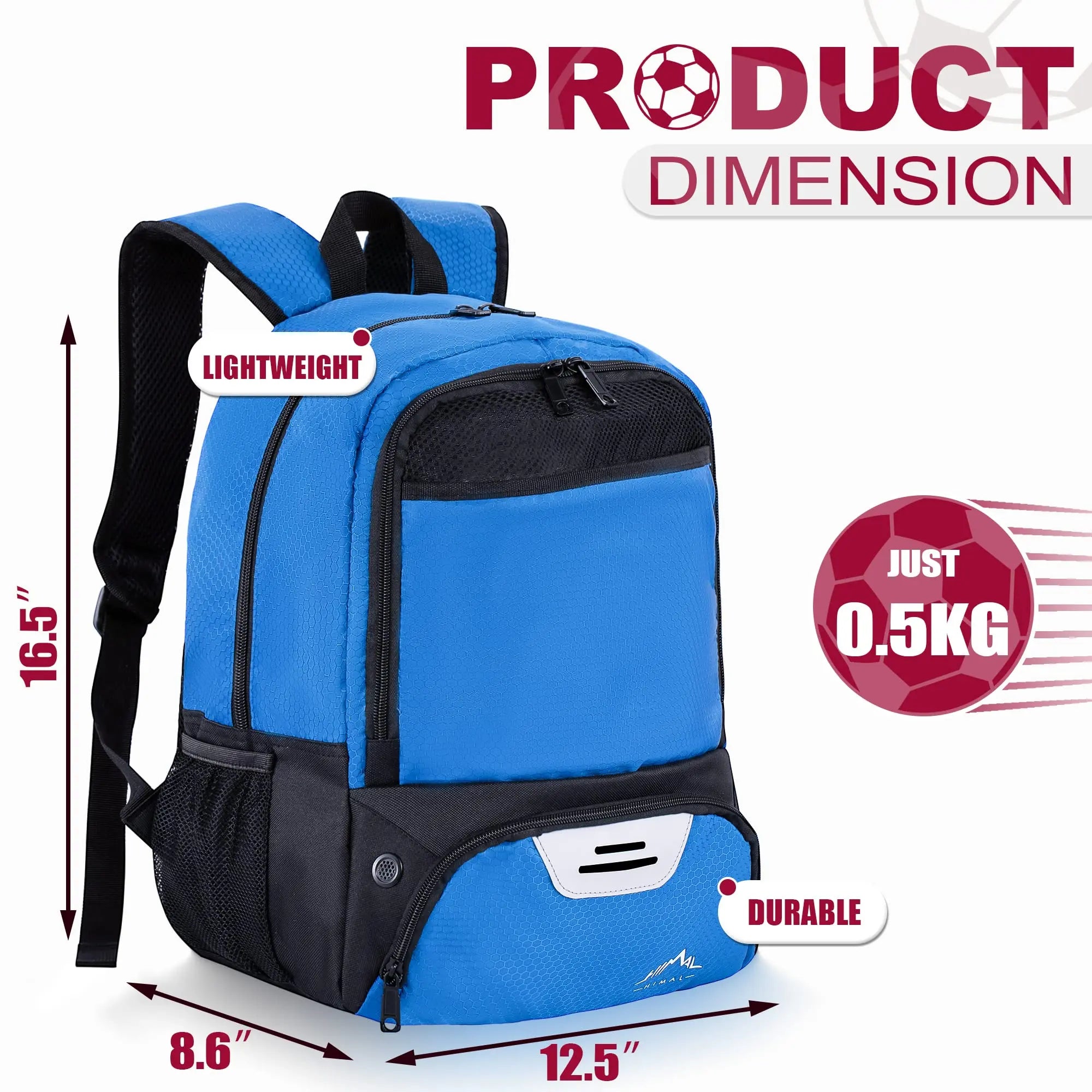 Ultimate Himal Outdoors Sports Backpack - Perfect for Soccer, Football, Volleyball & More with Separate Cleat Compartment