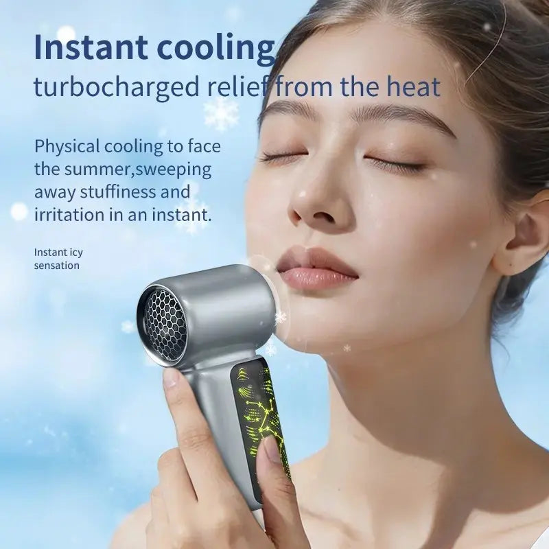 Portable Handheld Cooling Fan - 2026 Starry Sky Soccer Design, 100-Speed Turbo Mode, USB Rechargeable, Compact Cordless with Built-In Battery, Ideal for Outdoor and Office Use