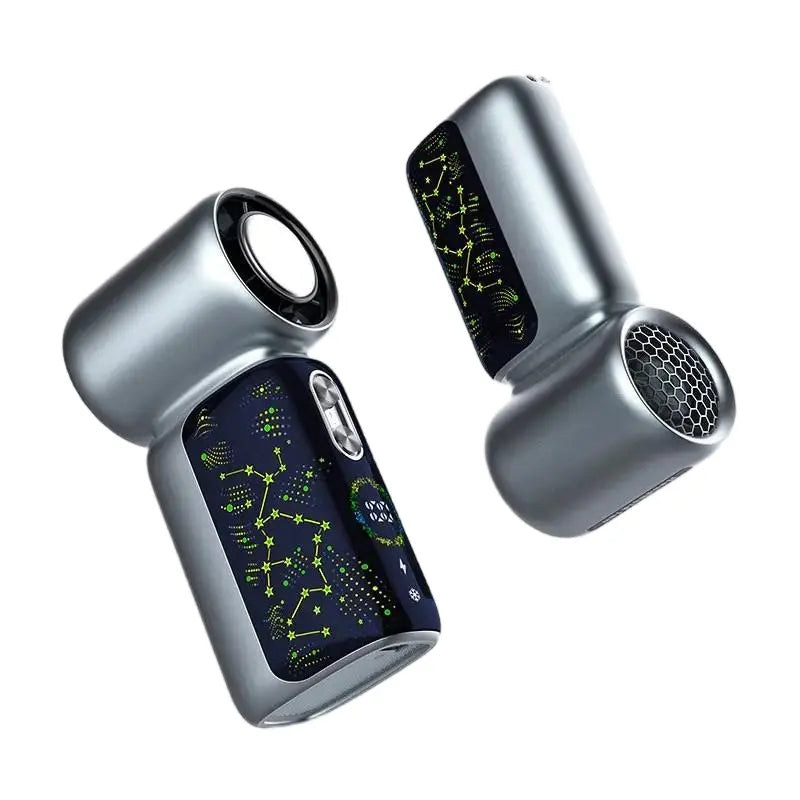 Portable Handheld Cooling Fan - 2026 Starry Sky Soccer Design, 100-Speed Turbo Mode, USB Rechargeable, Compact Cordless with Built-In Battery, Ideal for Outdoor and Office Use