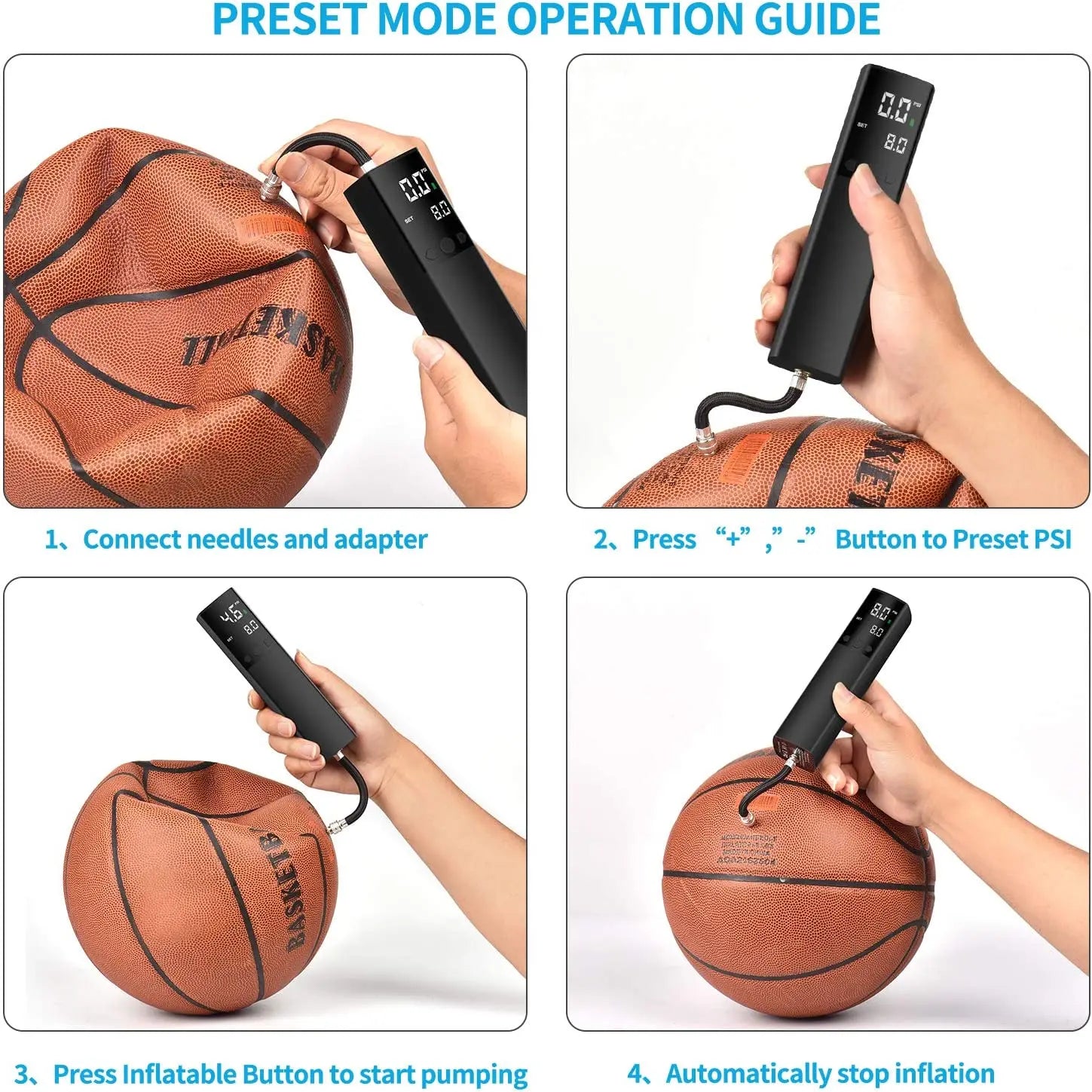 Pumteck Electric Ball Pump for Sports Balls With PSI Measure