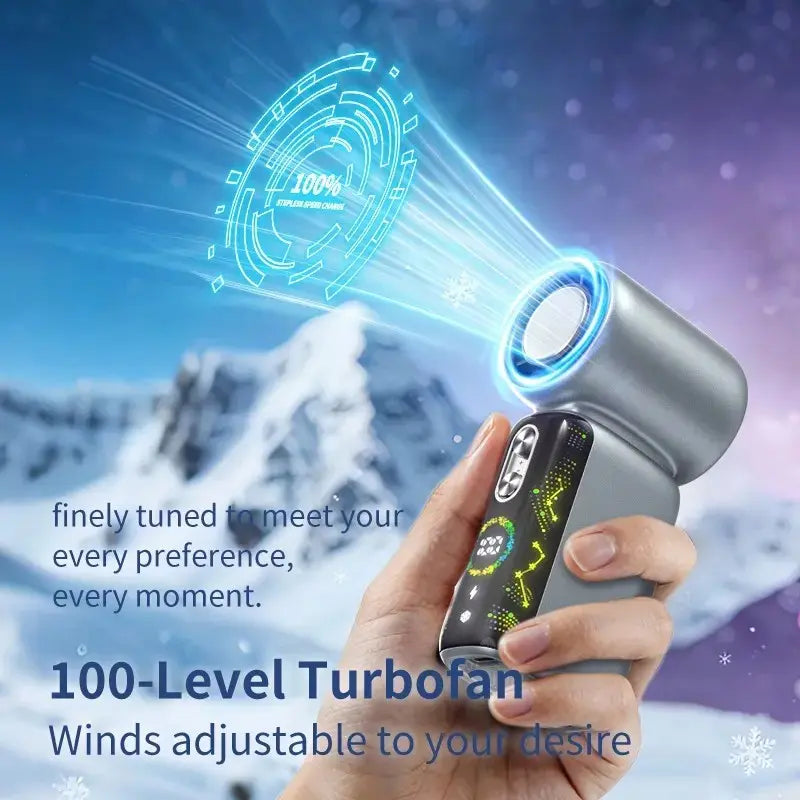 Portable Handheld Cooling Fan - 2026 Starry Sky Soccer Design, 100-Speed Turbo Mode, USB Rechargeable, Compact Cordless with Built-In Battery, Ideal for Outdoor and Office Use