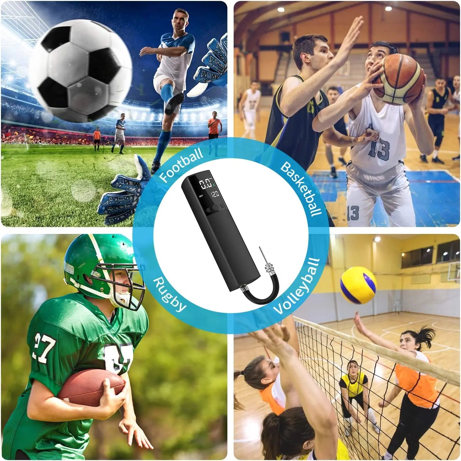 Pumteck Electric Ball Pump for Sports Balls With PSI Measure