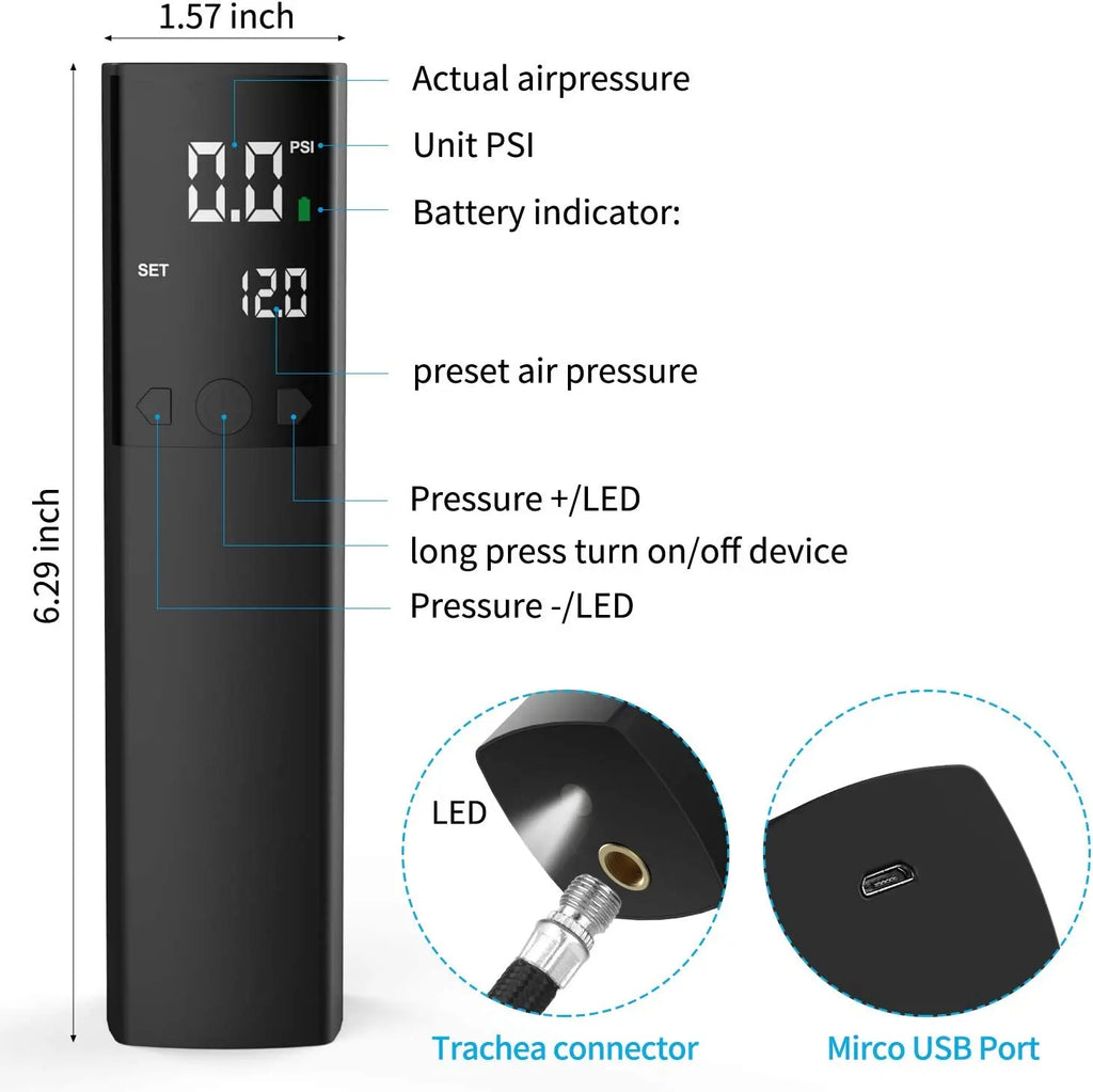 Pumteck Electric Ball Pump for Sports Balls With PSI Measure