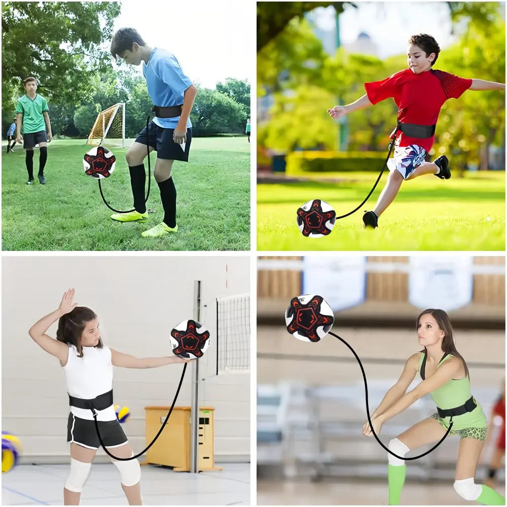 Multi-Sport Training Aid for Soccer, Volleyball, and Rugby - Adjustable Waist Belt for Solo Practice and Skill Development for All Ages
